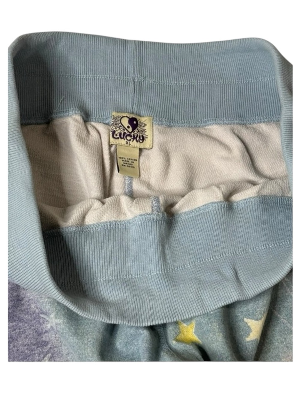 Y2K: Lucky Brand ✌︎︎ Peace Love Hippie Tie Dye Sweatpants ✌︎︎ Cloud Blue ✌︎︎ XL - Picture 7 of 16